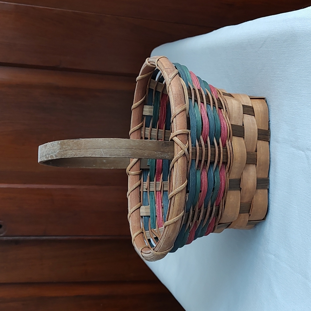 Vintage Woven Wooden Basket